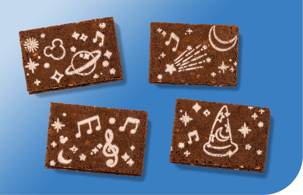 月や星が輝くお菓子のデザインのお菓子