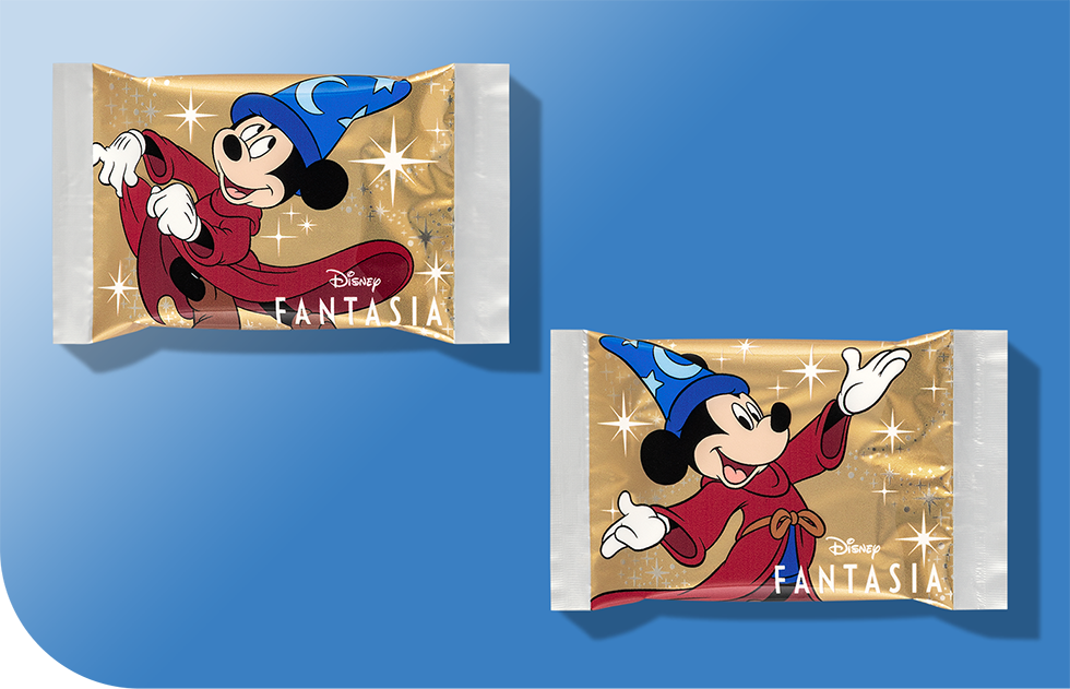 キラキラと輝く「ミッキーマウス」の個包装