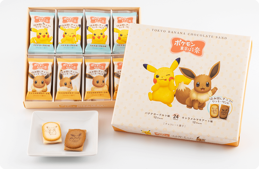 ポケモン東京ばな奈 はみ出しチョコのクッキーサンド 24枚入パッケージ